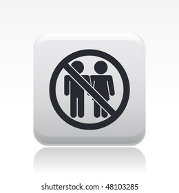 Vector illustration of modern single icon depicting the symbol of "access forbidden" for couple