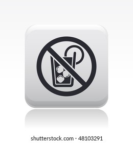 Vector illustration of modern single icon depicting the symbol of "drink forbidden"