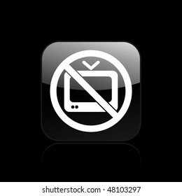 Vector illustration of modern single icon depicting the symbol of "tv forbidden"