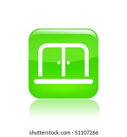 Vector illustration of modern single icon depicting a house with closed doors