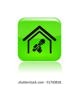 Vector illustration of modern single icon depicting the symbol of karaoke il closed location