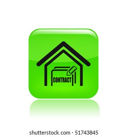 Vector illustration of modern single icon depicting a contract for the purchase of a home