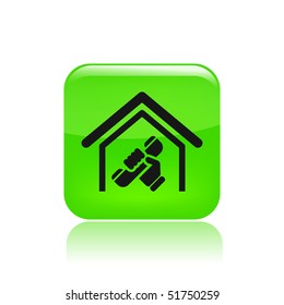 Vector illustration of modern single icon depicting a home phone