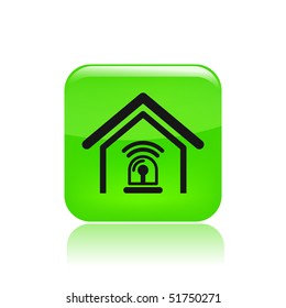 Vector illustration of modern single icon depicting an alarm in a dwelling