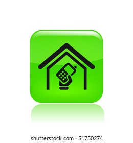 Vector illustration of modern single icon depicting a cordless phone home