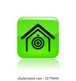 Vector illustration of modern single icon depicting a target in a shooting range
