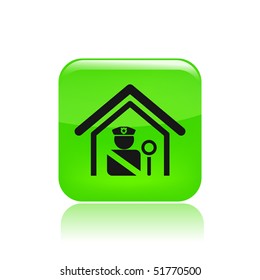Vector illustration of modern single icon depicting a police barracks