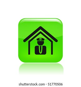 Vector illustration of modern single icon depicting a police barracks