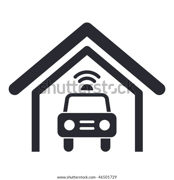 Vector illustration of modern single icon depicting a\
deposit of police car