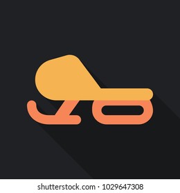 Vector illustration of modern sleds. Snow sled for kids.