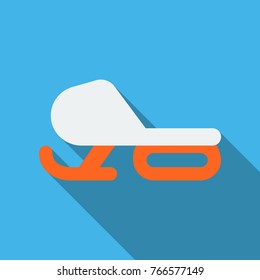 Vector illustration of modern sleds. Snow sled for kids.