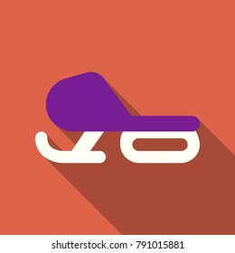 Vector illustration of modern sleds. Snow sled for kids.