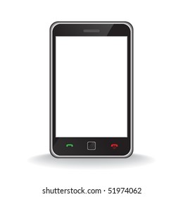 Vector - Illustration of a modern smart phone for mobile communication with white screen for text insertion