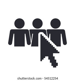 Vector illustration of modern social network icon