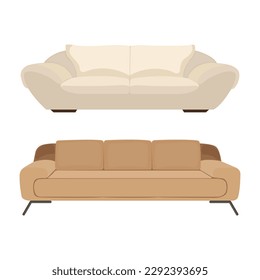Vektorgrafik des modernen Sofas. Dekoration der Inneneinrichtung des Stuhls