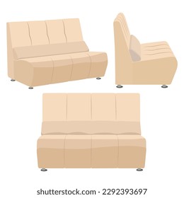 Vector illustration of modern sofa. Chair interior design equipment decoration