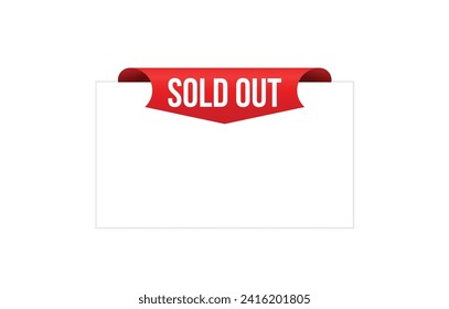 Vector illustration modern Sold out banner, Isolated web element.