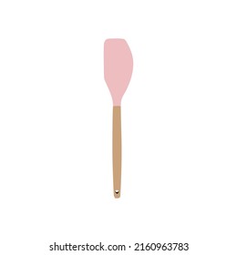 vector illustration, modern spatula with pink tip, flat cartoon design style.