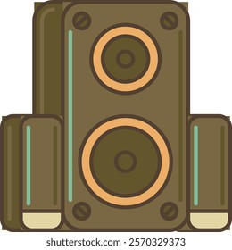 Vector illustration of a modern speaker, ideal for highlighting audio technology, music enjoyment, and sound innovation, capturing the essence of powerful and immersive listening experiences