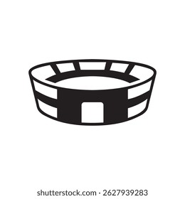 Vector illustration of a modern sports stadium silhouette