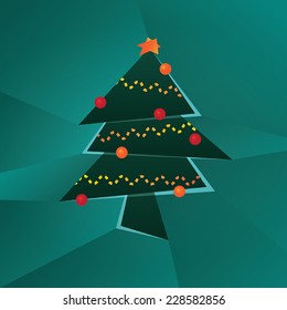 vector illustration of modern style christmas tree