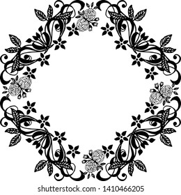 Vector illustration modern style flower frame for invitation card