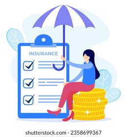 Vector illustration of modern style, money protection concept, treasure, financial savings insurance, safe business economy for business people.