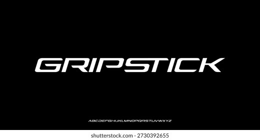 Ilustración vectorial de una tipografía sans serif de estilo moderno con un estilo futurista, geométrico y deportivo.