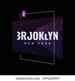 Vector illustration of modern style typography. Brooklyn, perfect for t-shirts, hoodies, prints etc.
