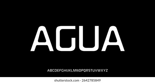 Vector illustration of a modern styled alphabet font with a clean and elegant futuristic touch. Perfect for tech branding, app design, product packaging, or other modern visual identities.