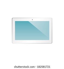 vector illustration of modern stylish white plate in a horizontal form on a white background