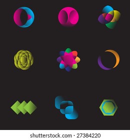 Vector - Illustration of modern symbol patterns for company header