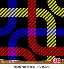 Vector illustration of modern "TARTAN" seamless pattern. With high detail made fabric texture.