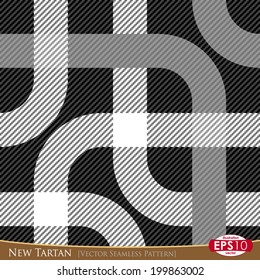 Vector illustration of modern "TARTAN" seamless pattern. With high detail made fabric texture.