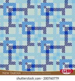 Vector illustration of modern "TARTAN" seamless pattern. With high detail made fabric texture.