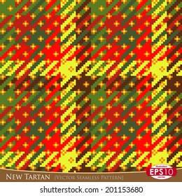 Vector illustration of modern "TARTAN" seamless pattern. With high detail made fabric texture.