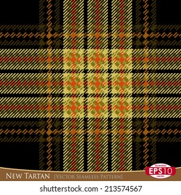 Vector illustration of modern "TARTAN" seamless pattern. With high detail made fabric texture.