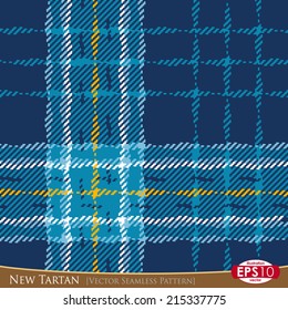 Vector illustration of modern "TARTAN" seamless pattern. With high detail made fabric texture.