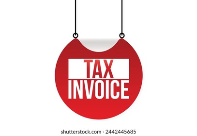 Vector illustration modern Tax Invoice banner, Isolated web element.