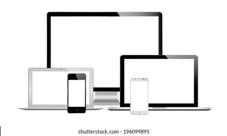 vector illustration of modern technology on white background