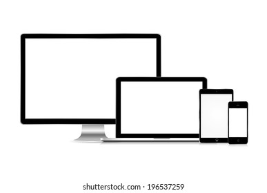 vector illustration of modern technology on white background