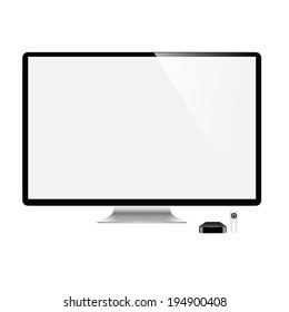 vector illustration of modern television monitor on a white background 