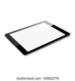 vector illustration of modern thin black plate on a white background