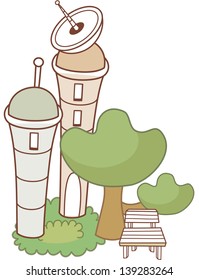 Vector illustration of a modern town