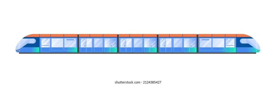 Vector illustration of a modern train in flat minimal style 