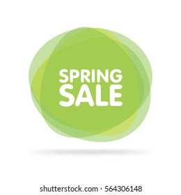 Vector illustration of modern transparent colorful green labels for greetings and promotion. Spring big sale
