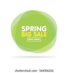 Vector illustration of modern transparent colorful green labels for greetings and promotion. Spring big sale