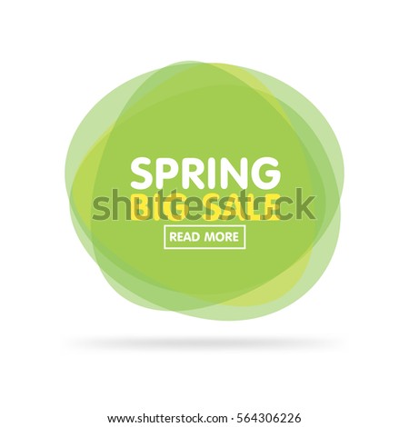 Vector illustration of modern transparent colorful green labels for greetings and promotion. Spring big sale