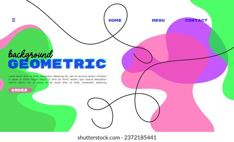 Vector illustration of a modern and trendy geometric abstract design for a media application landing page.