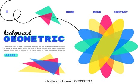 Ilustración vectorial de un diseño abstracto geométrico moderno y moderno para una página de inicio de aplicación de medios. efecto de riso